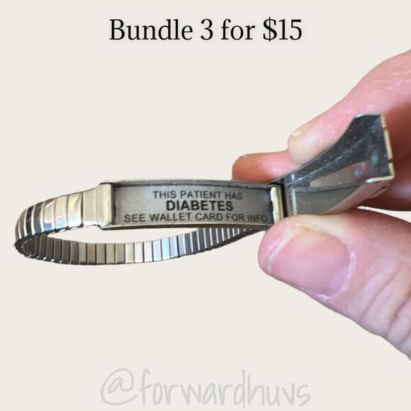 Diabetic Alert Bracelet - Bracelet Only No Wallet Card - Picture 3 of 10